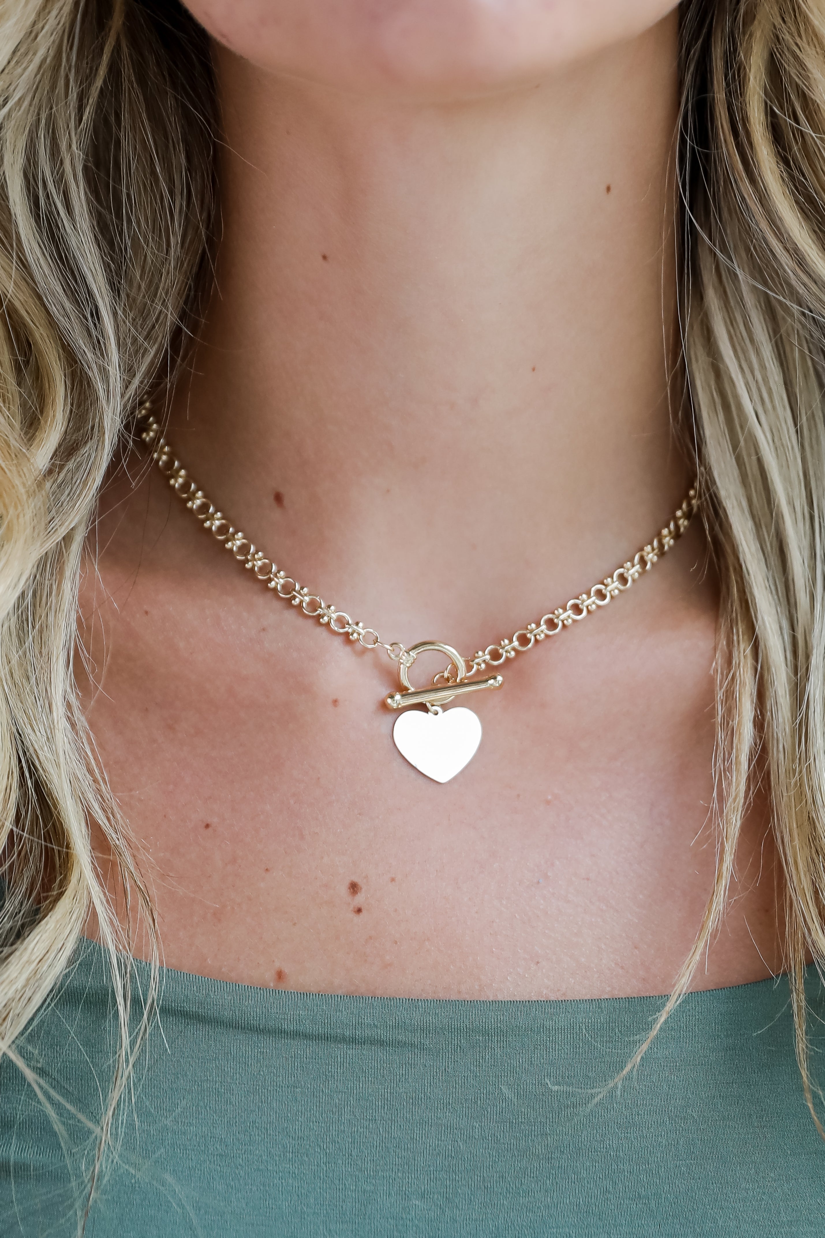 Millie Gold Heart Charm Necklace