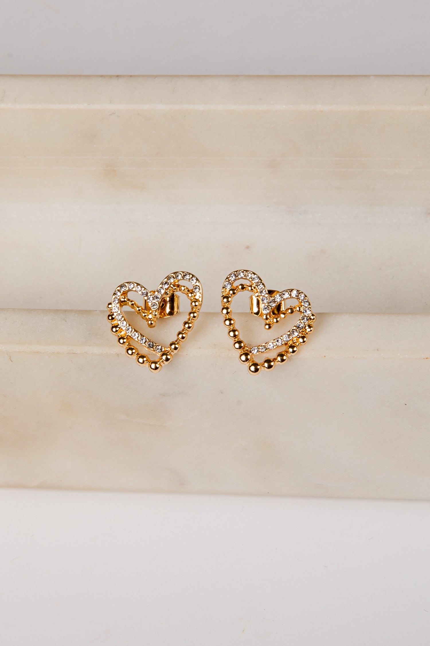 Skye Gold Heart Stud Earrings