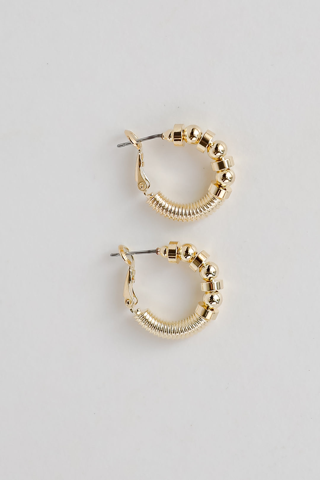 Ayla Gold Beaded Hoop Earrings