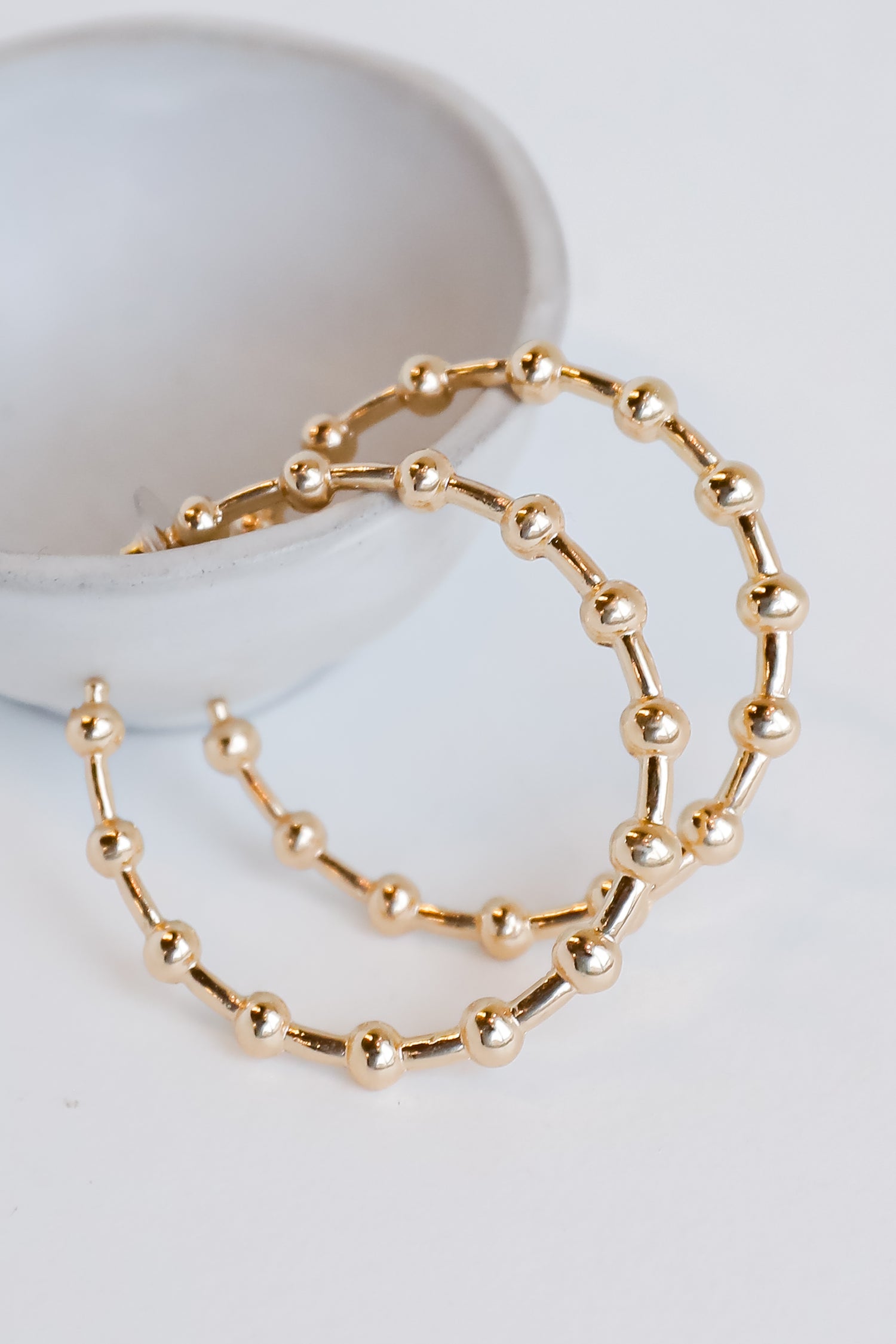 Gold Ball Hoop Earrings