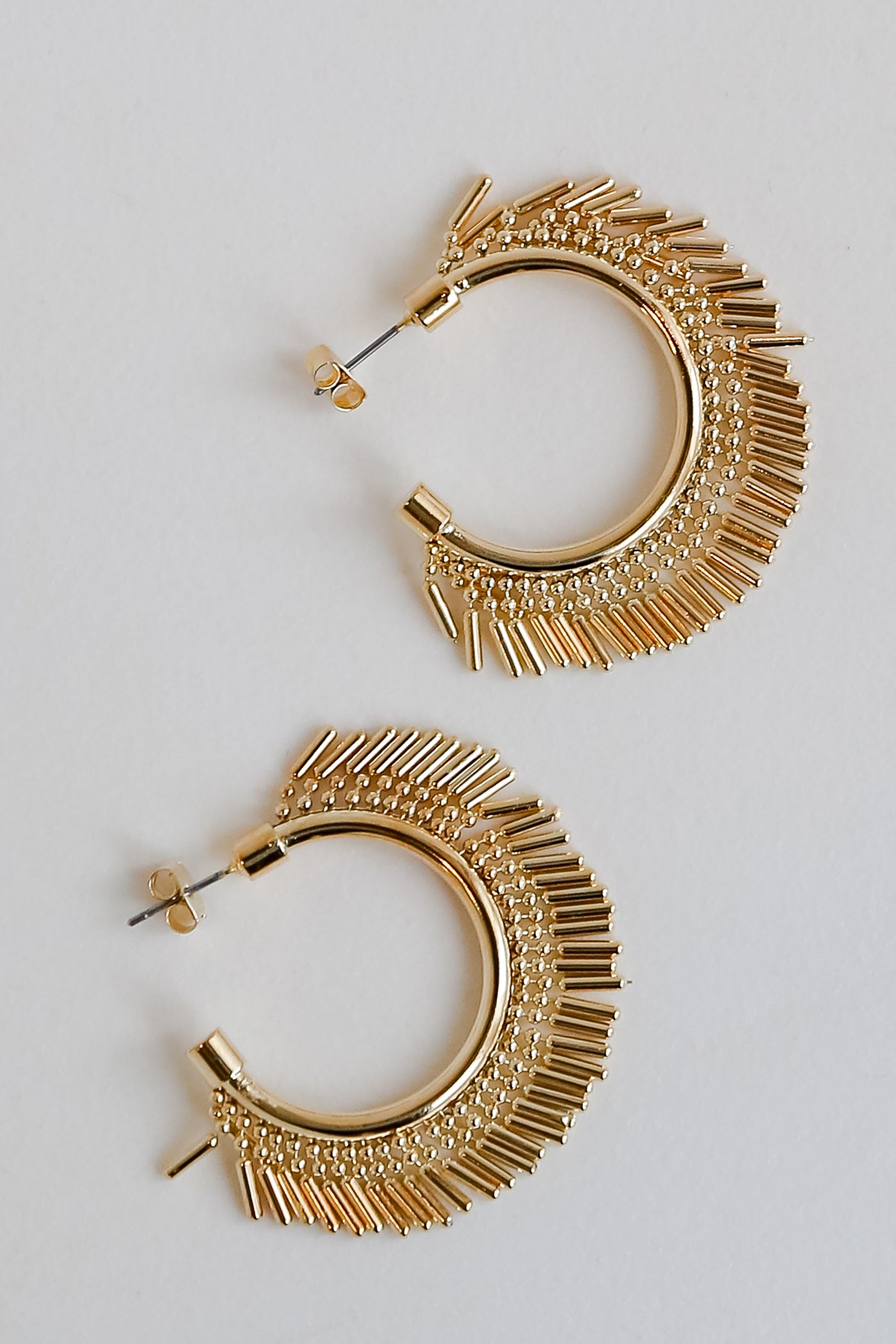 Gold Fringe Hoop Earrings