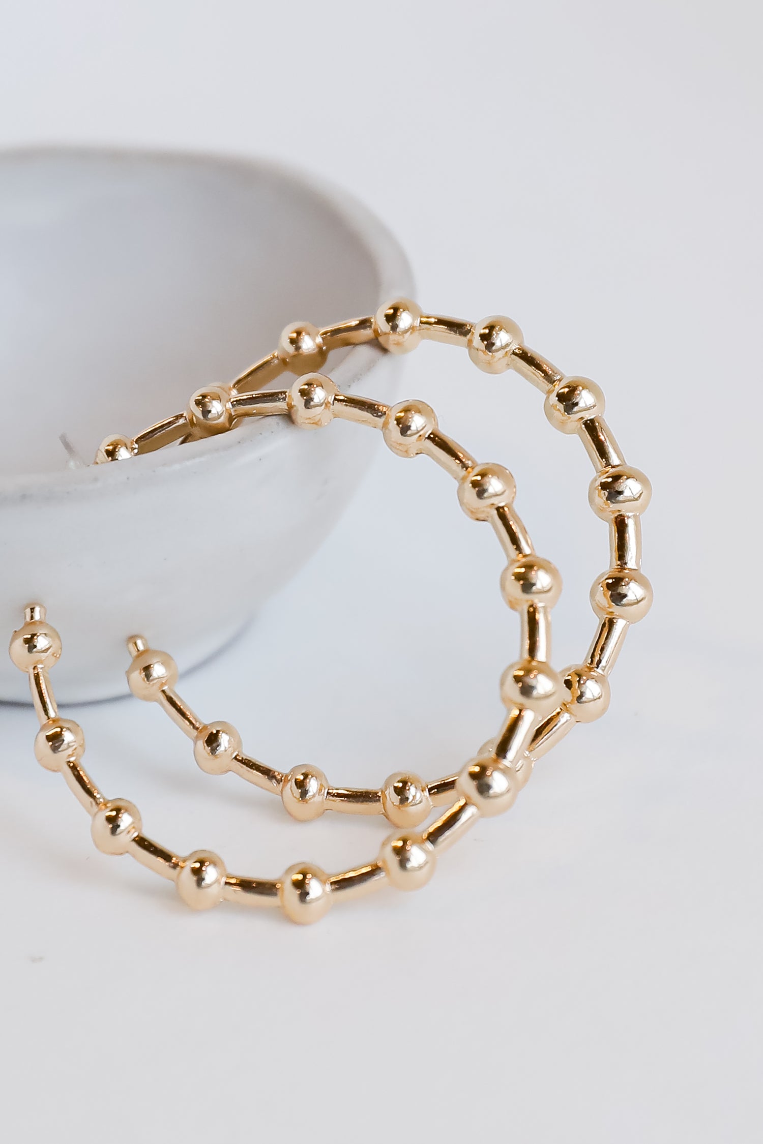 cute Gold Ball Hoop Earrings