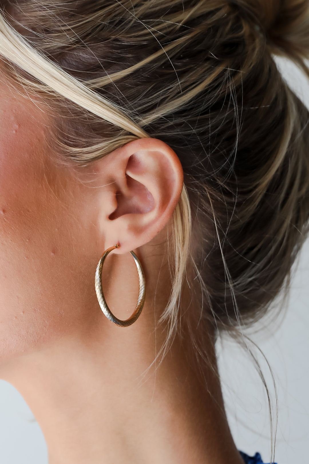 Ashton Gold Textured Hoop Earrings