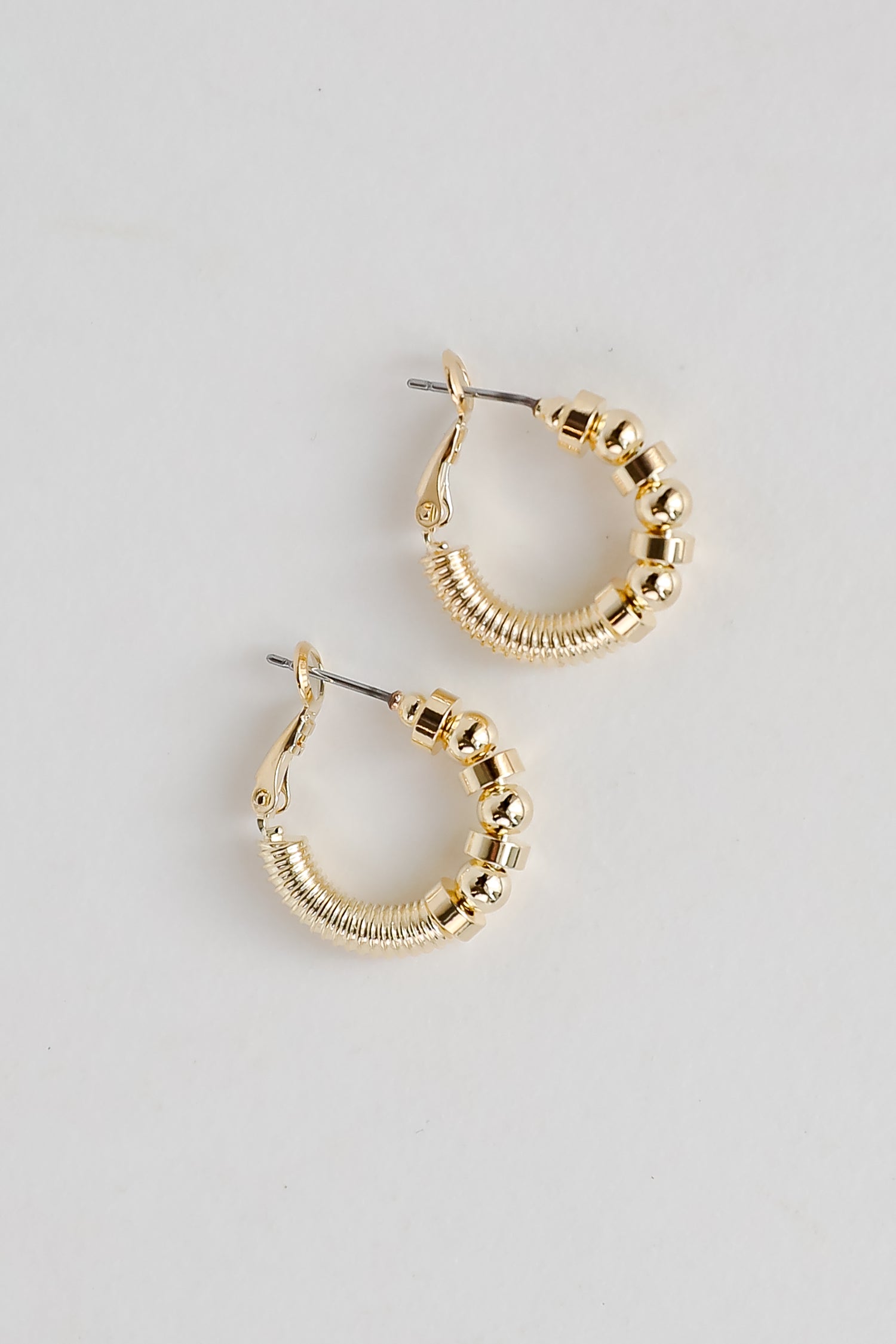 Ayla Gold Beaded Hoop Earrings