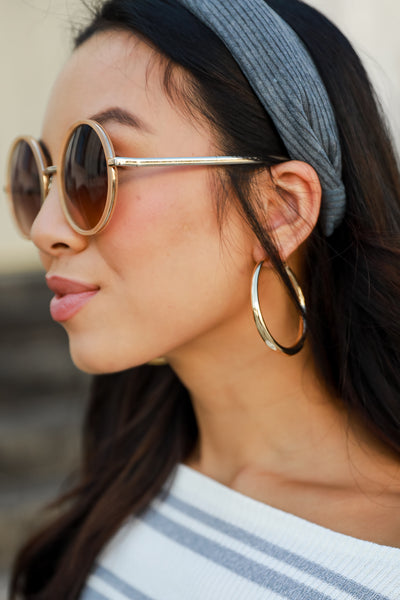 Gold Hoop Earrings close up