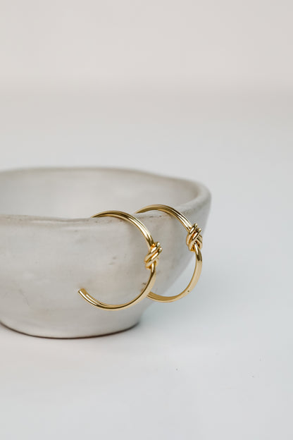 Kayla Gold Knot Hoop Earrings