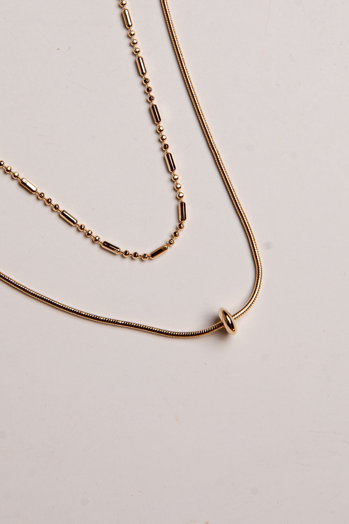 Laurel Gold Layered Bead Necklace
