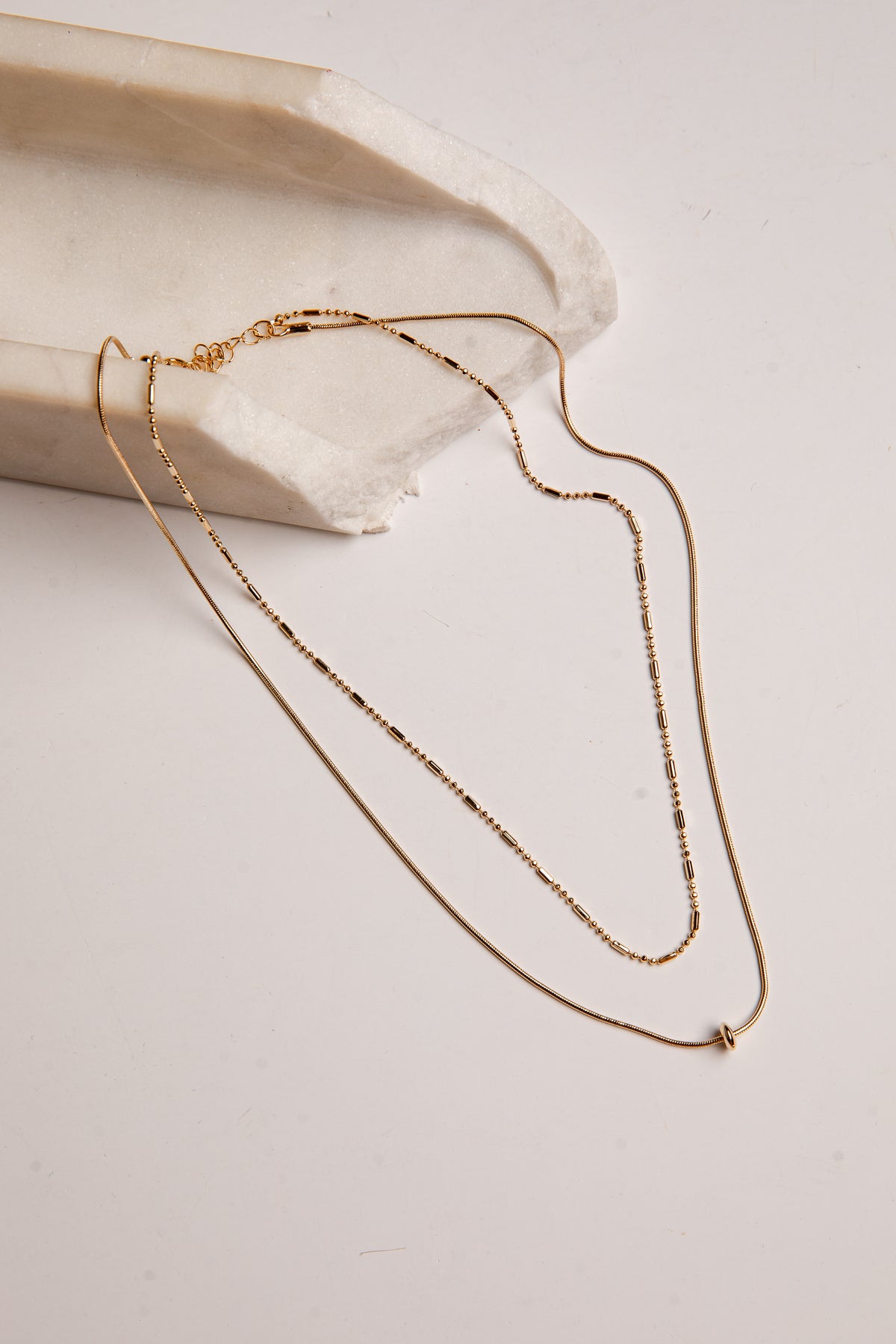 Laurel Gold Layered Bead Necklace