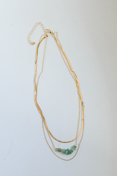 Gold Layered Chain Necklace flat lay