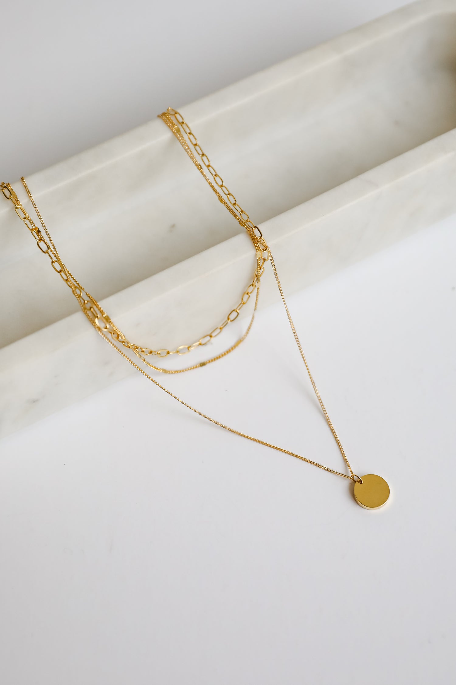 Ruby Gold Layered Chain Necklace