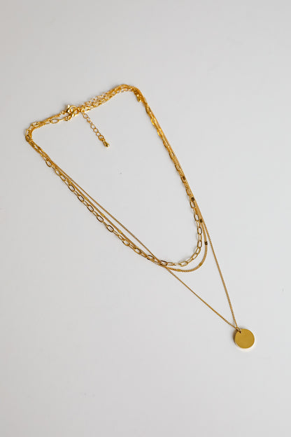 Ruby Gold Layered Chain Necklace