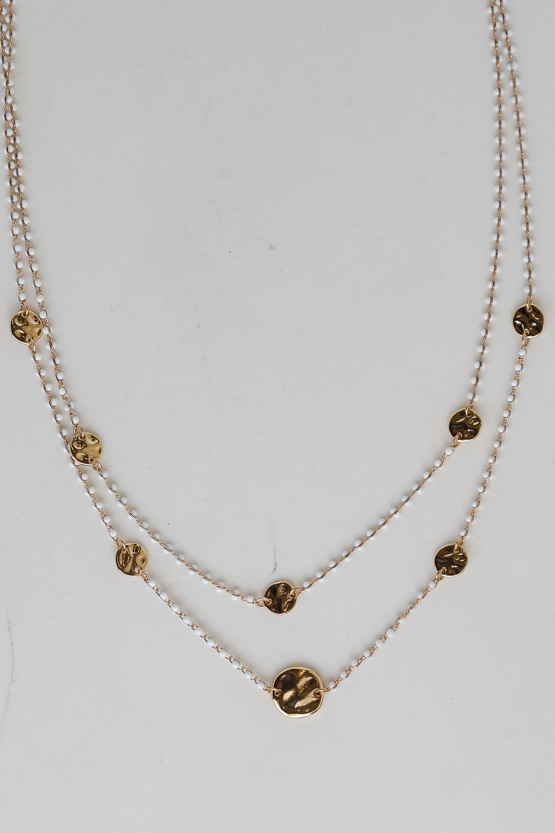 Mila White Beaded Layered Necklace