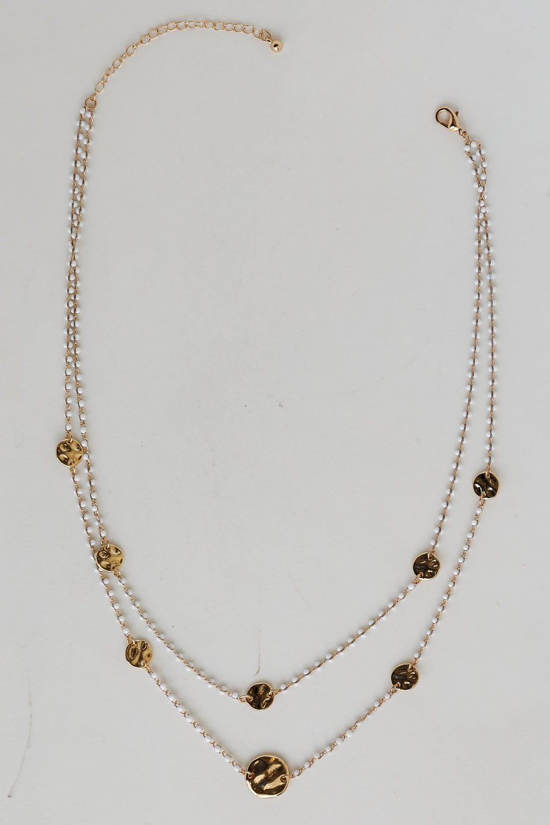 Mila White Beaded Layered Necklace