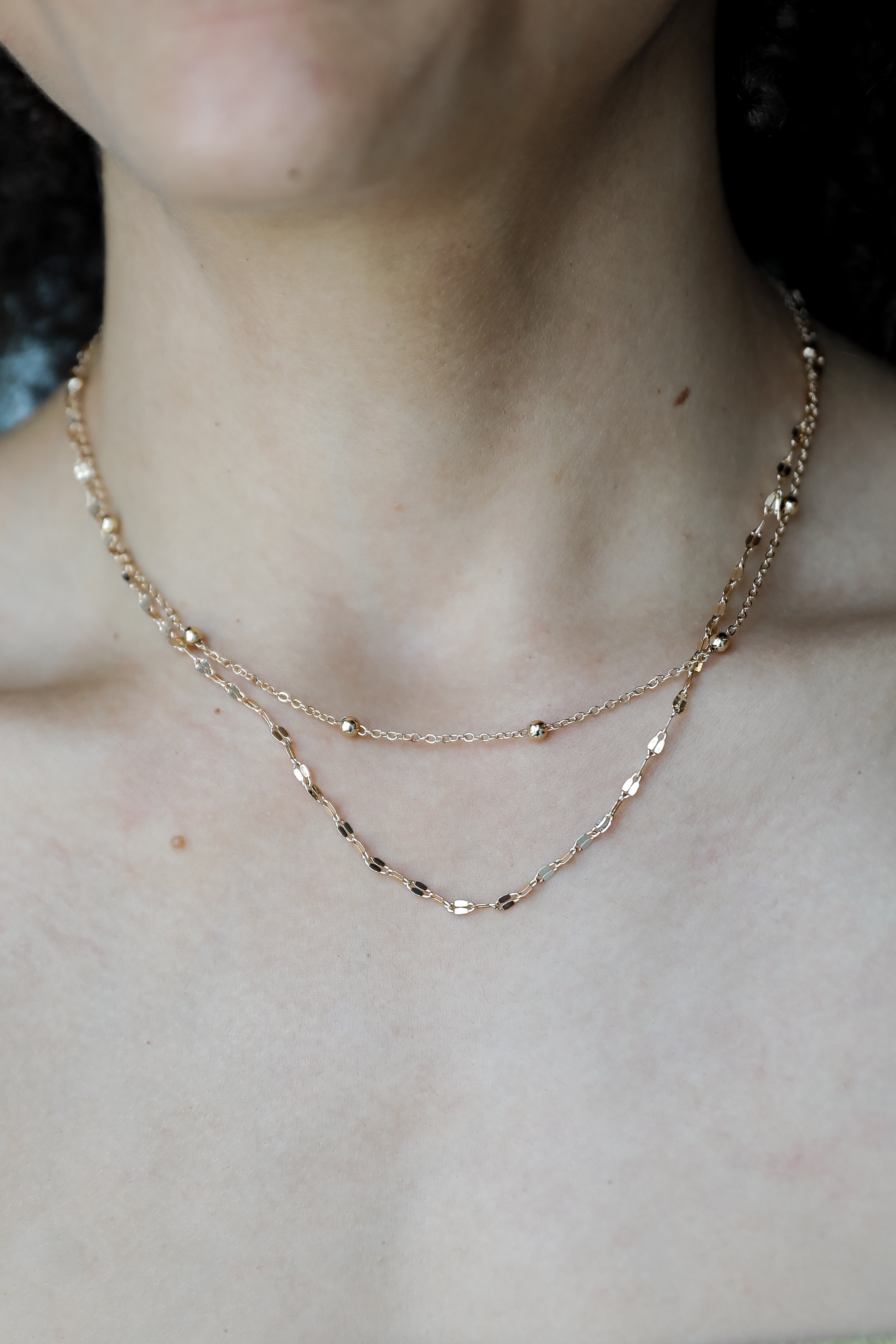 Thin gold layered necklace online