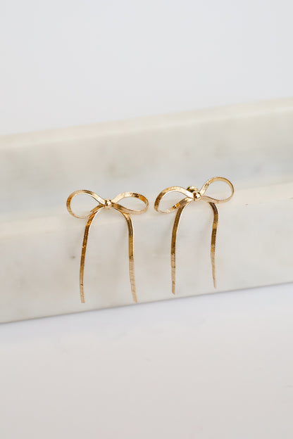 Averie Gold Bow Earrings