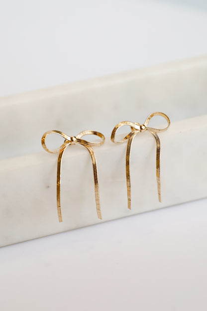 Averie Gold Bow Earrings