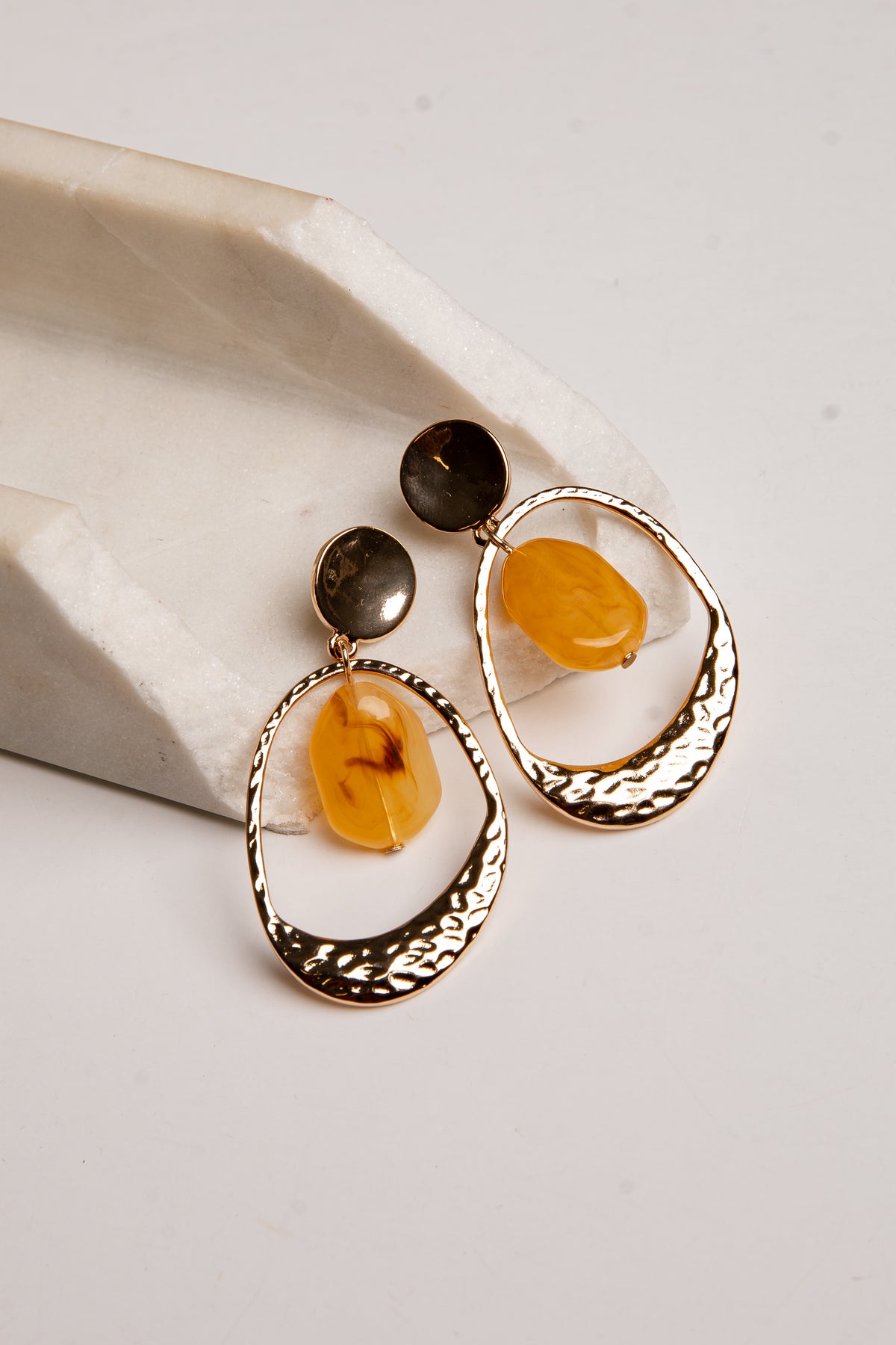 Davina Gold Marbled Drop Earrings