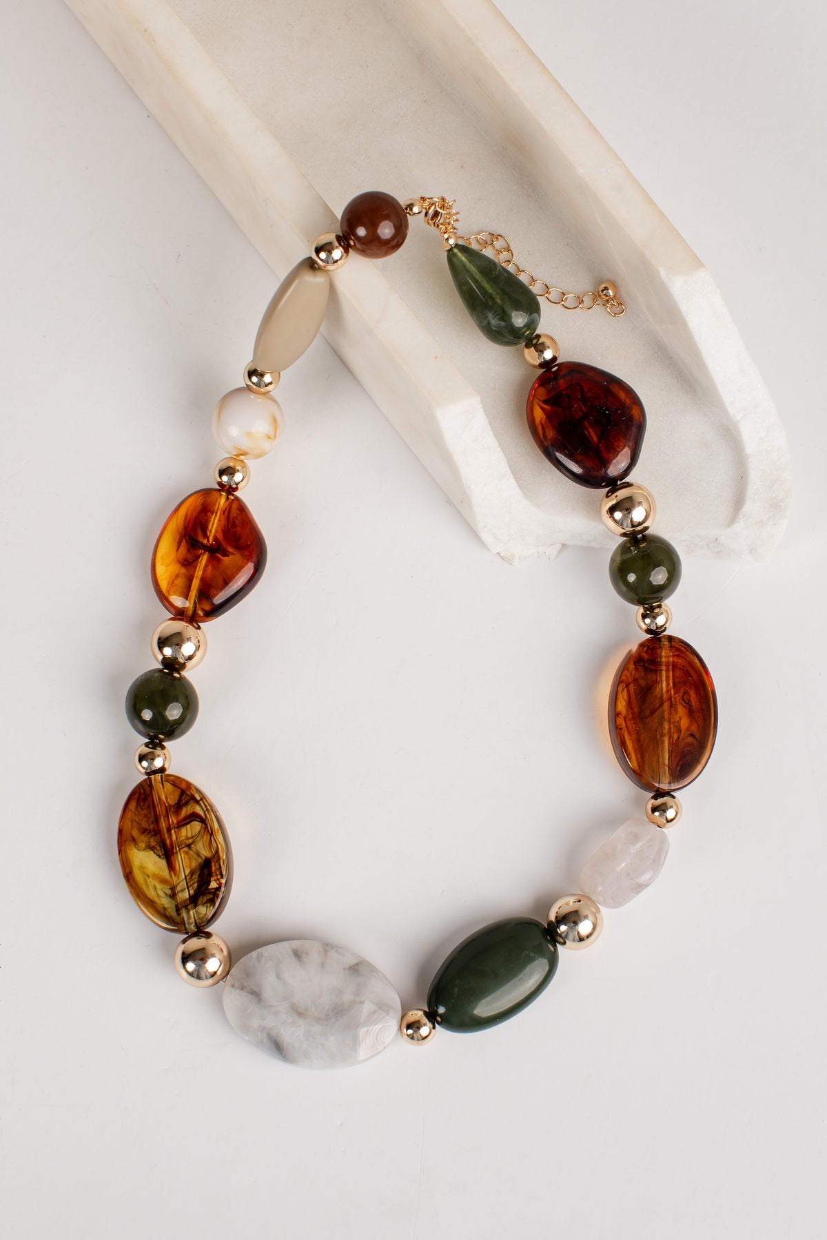 Elise Gold Multi Stone Necklace