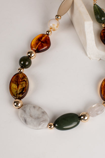 Elise Gold Multi Stone Necklace