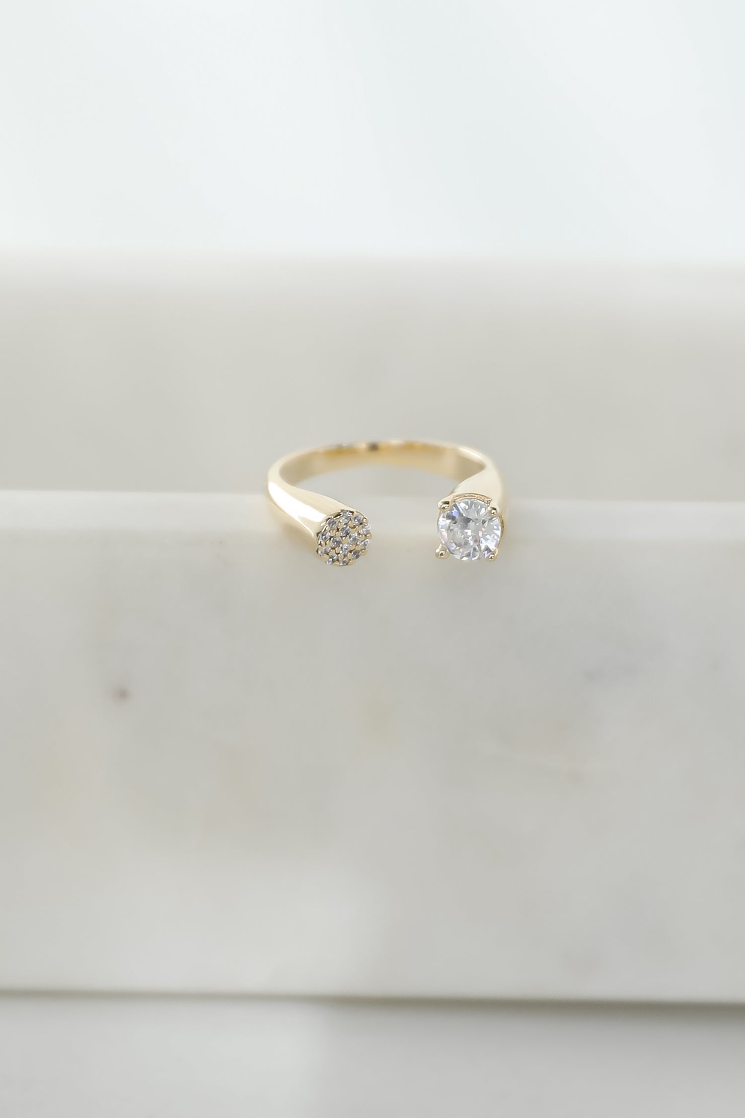 Ella Gold Rhinestone Open Ring