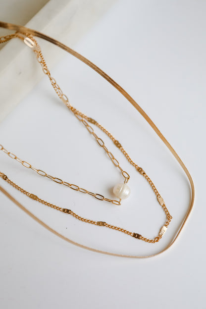 Naomi Gold Layered Chain Necklace