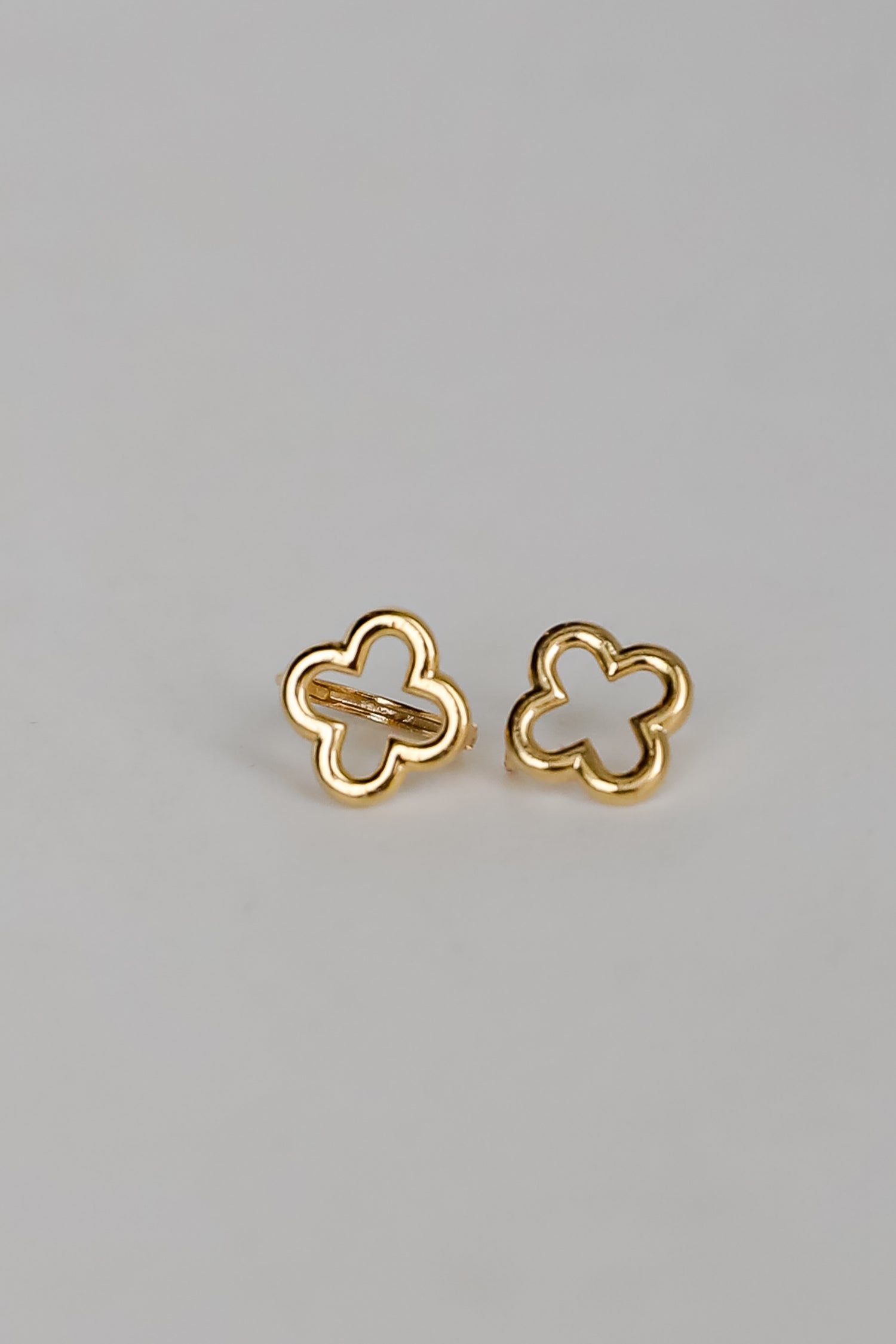 Annie Gold Quatrefoil Mini Hoop Earrings