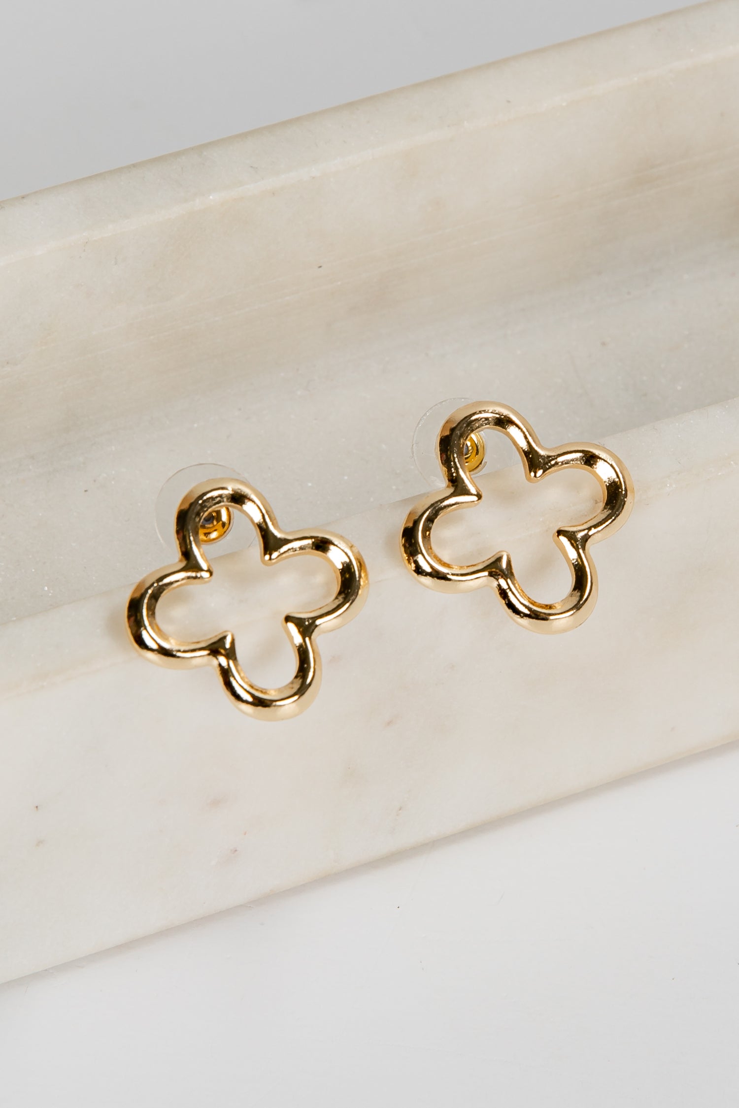 Cute Gold Quatrefoil Earrings | Statement Earrings | Dress Up Cute Gold Quatrefoil Earrings | Statement Earrings | Dress Up