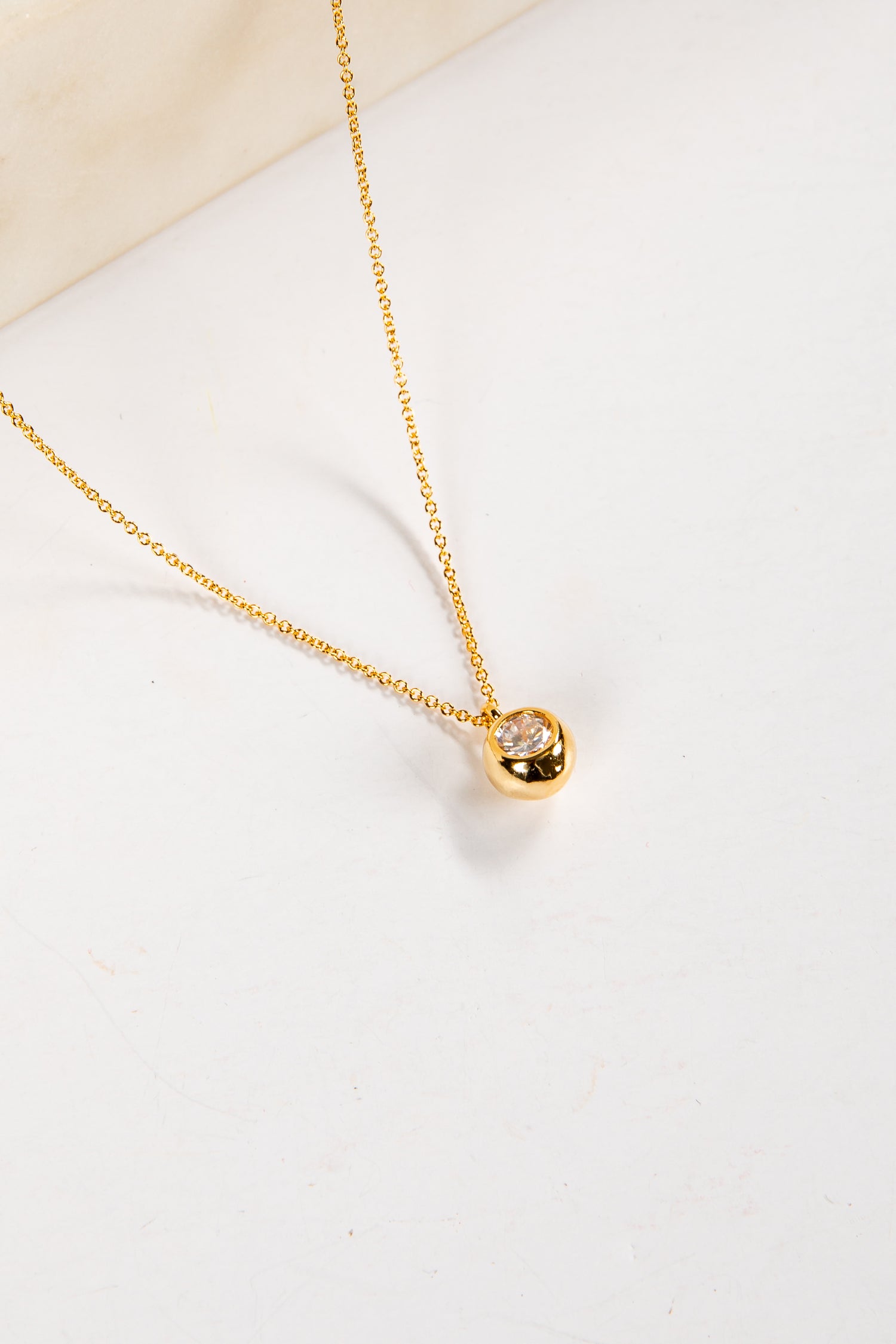 Cute Gold Rhinestone Ball Charm Necklace | Dainty Jewelry | DressUp Cute Gold Rhinestone Ball Charm Necklace | Dainty Jewelry | DressUp