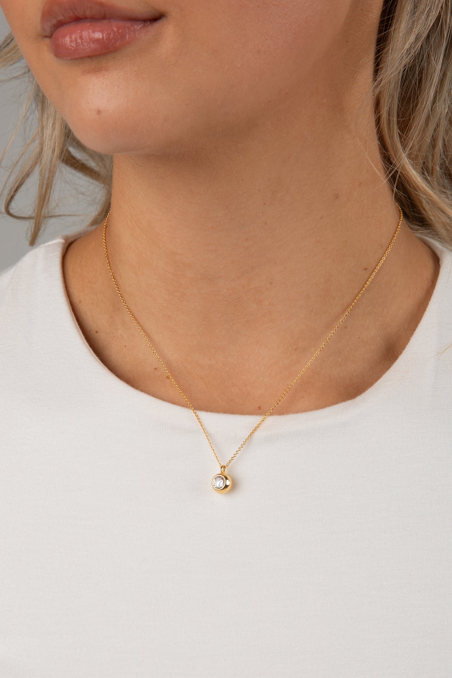 gold dress up jewelry Cute Gold Rhinestone Ball Charm Necklace | Dainty Jewelry
