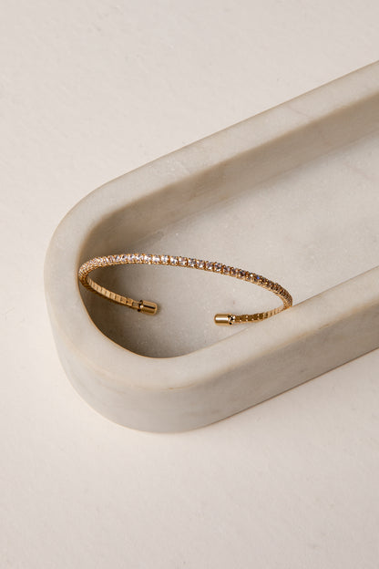 Michelle Gold Rhinestone Cuff Bracelet