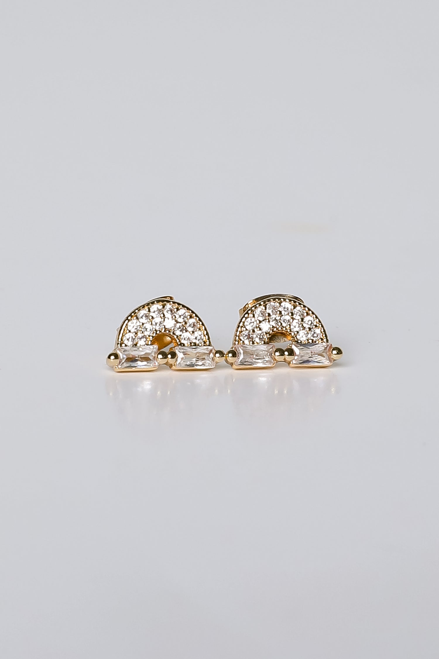 Cute Gold Rhinestone Rainbow Stud Earrings | Dainty Earrings | DressUp Dress Up Cute Gold Rhinestone Rainbow Stud Earrings | Dainty Earrings | DressUp Dress Up