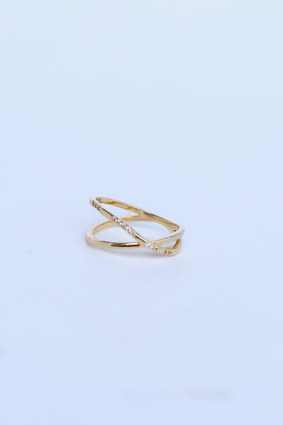 Gold Double Ring flat lay