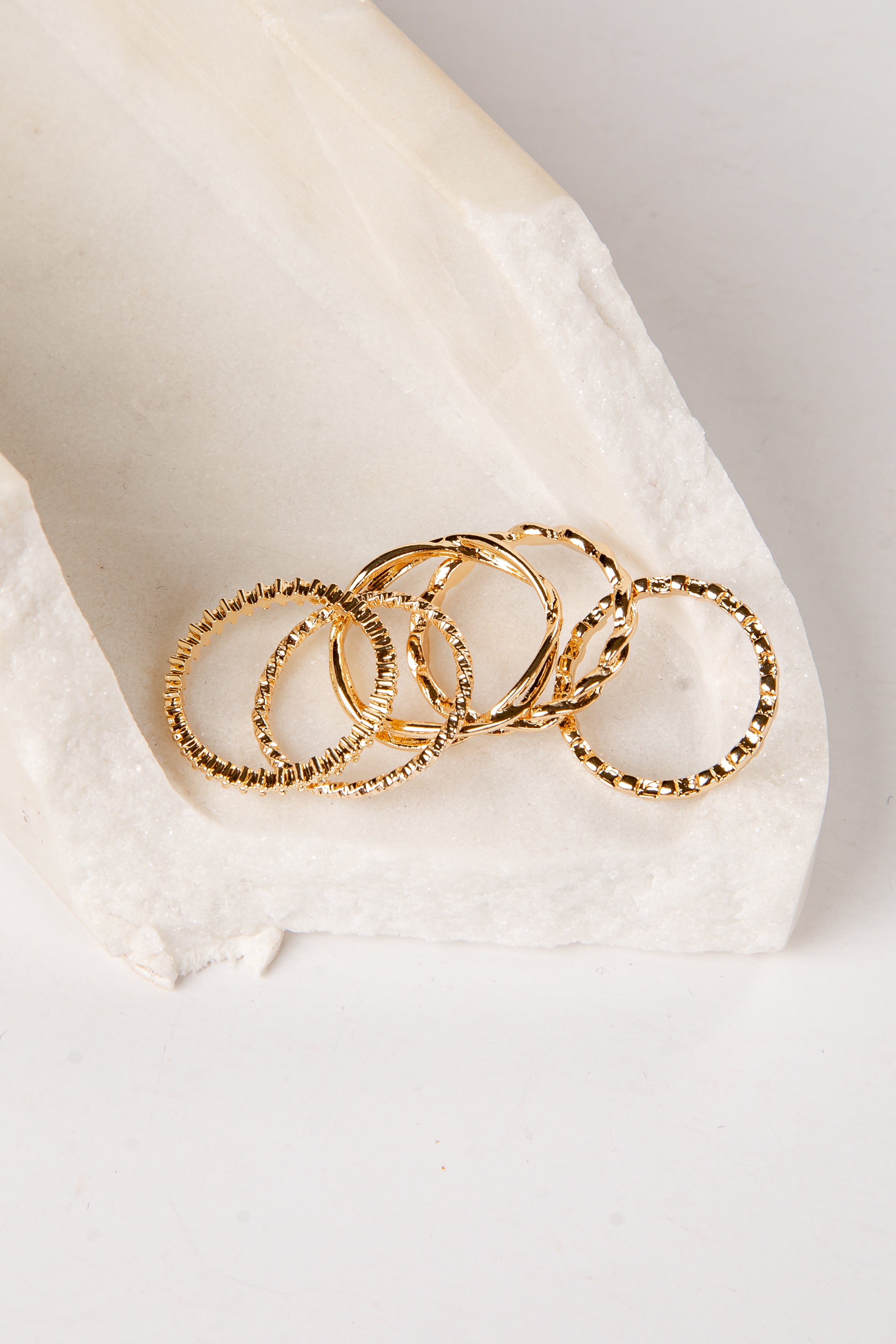 gold ring set of 5