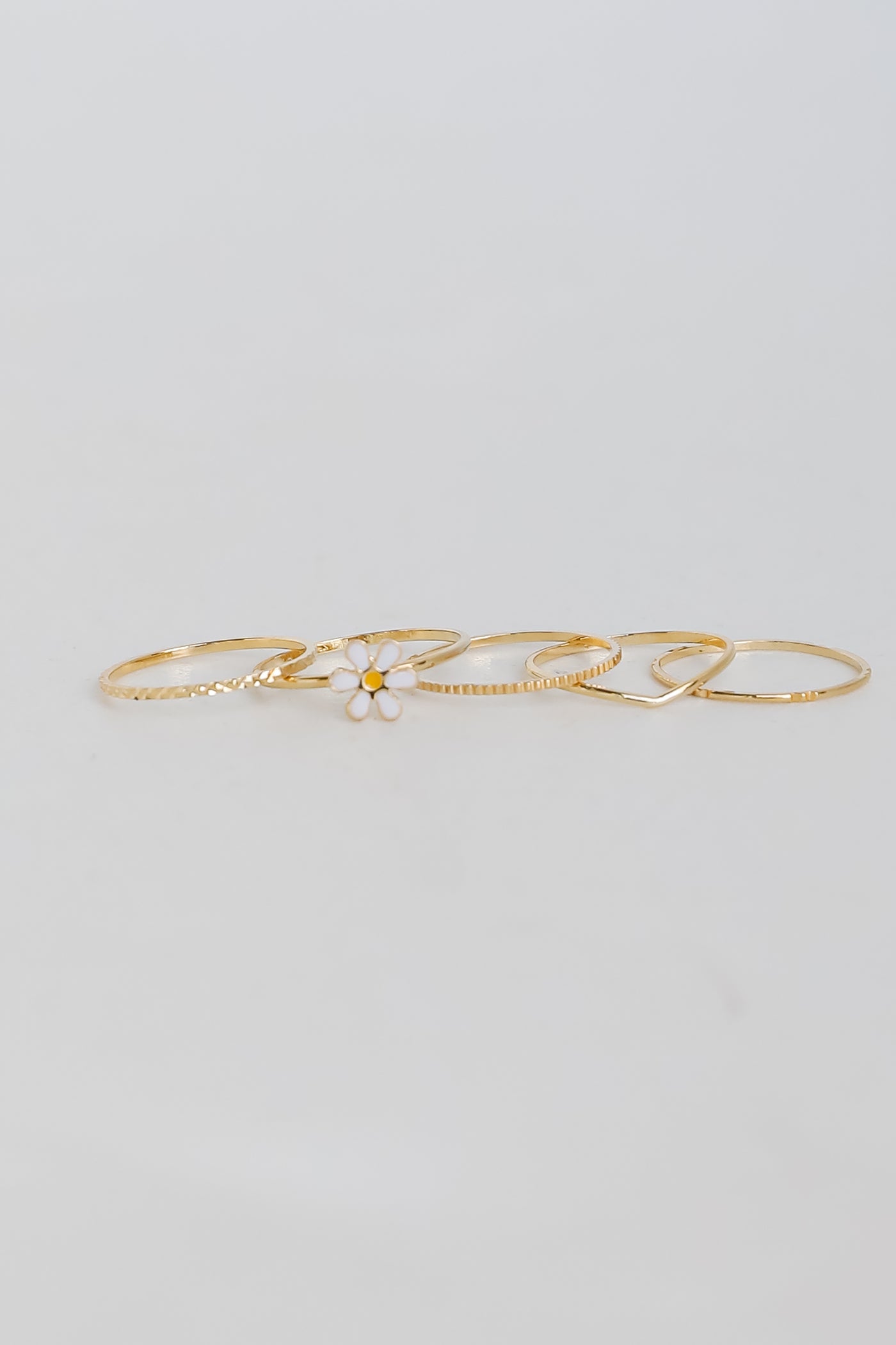 Gold Flower Ring Set for women