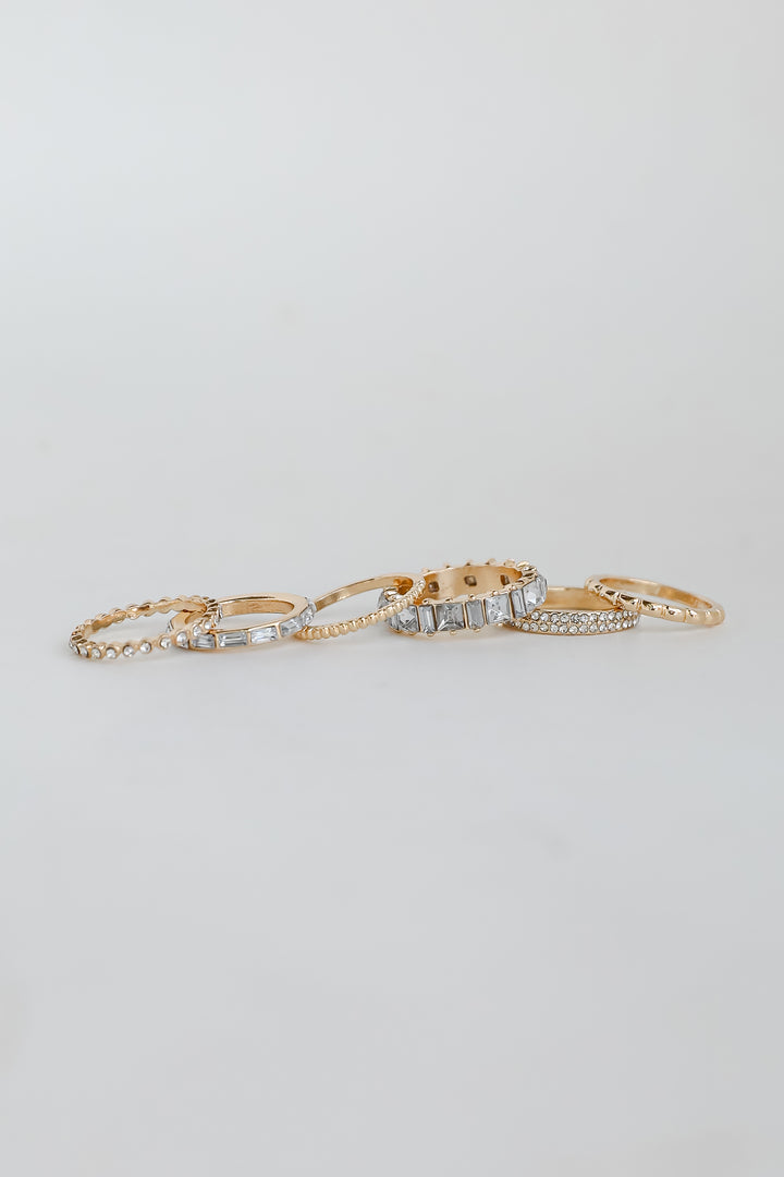 Gold Gemstone Ring Set