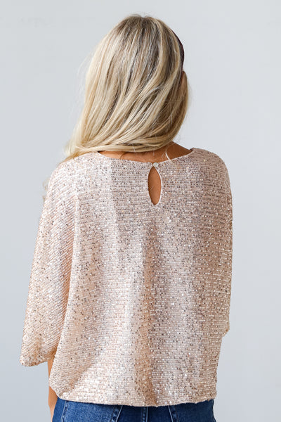 Gold Sequin Blouse back view