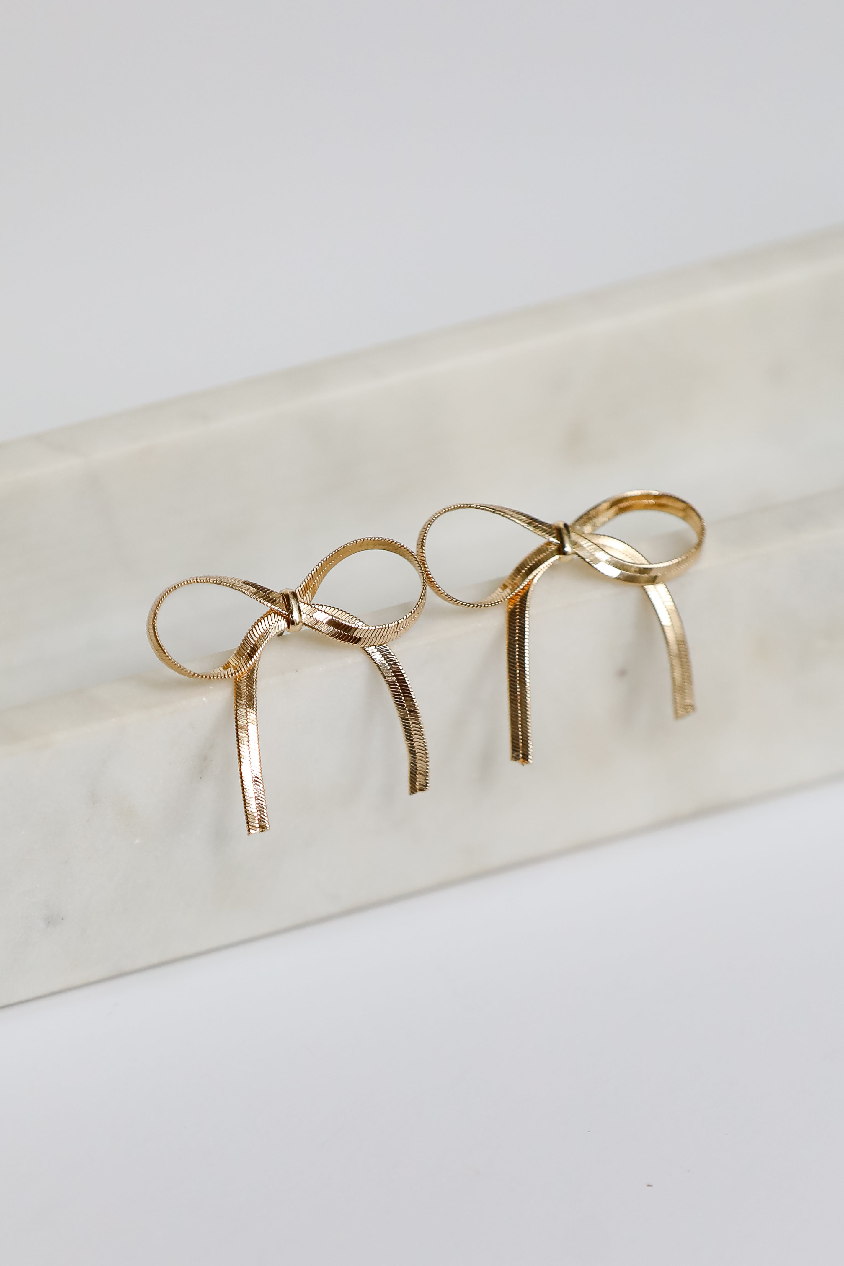 Nina Gold Bow Earrings