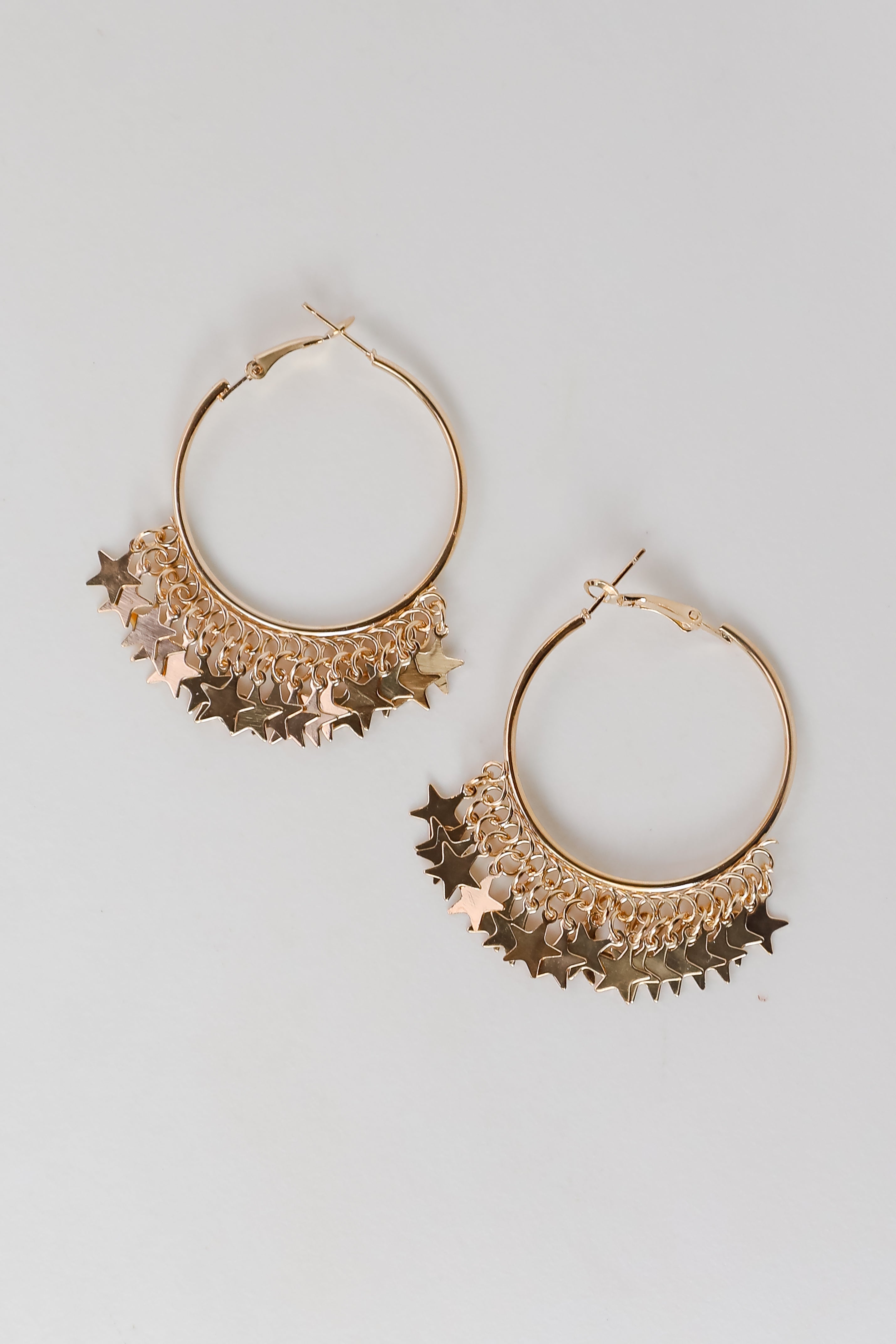 Maddy Gold Star Charm Hoop Earrings