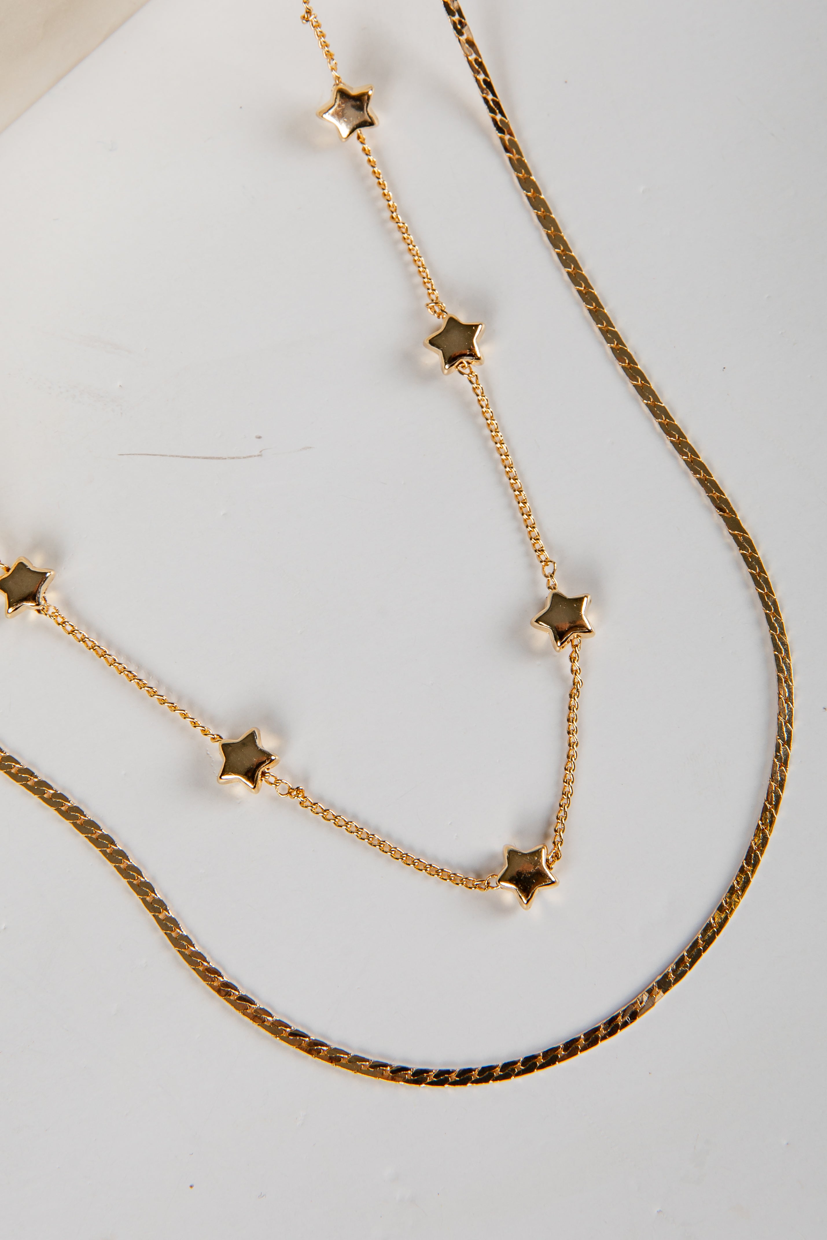 Cute Gold Star Layered Chain Necklace | Charm Necklaces | DressUp ...
