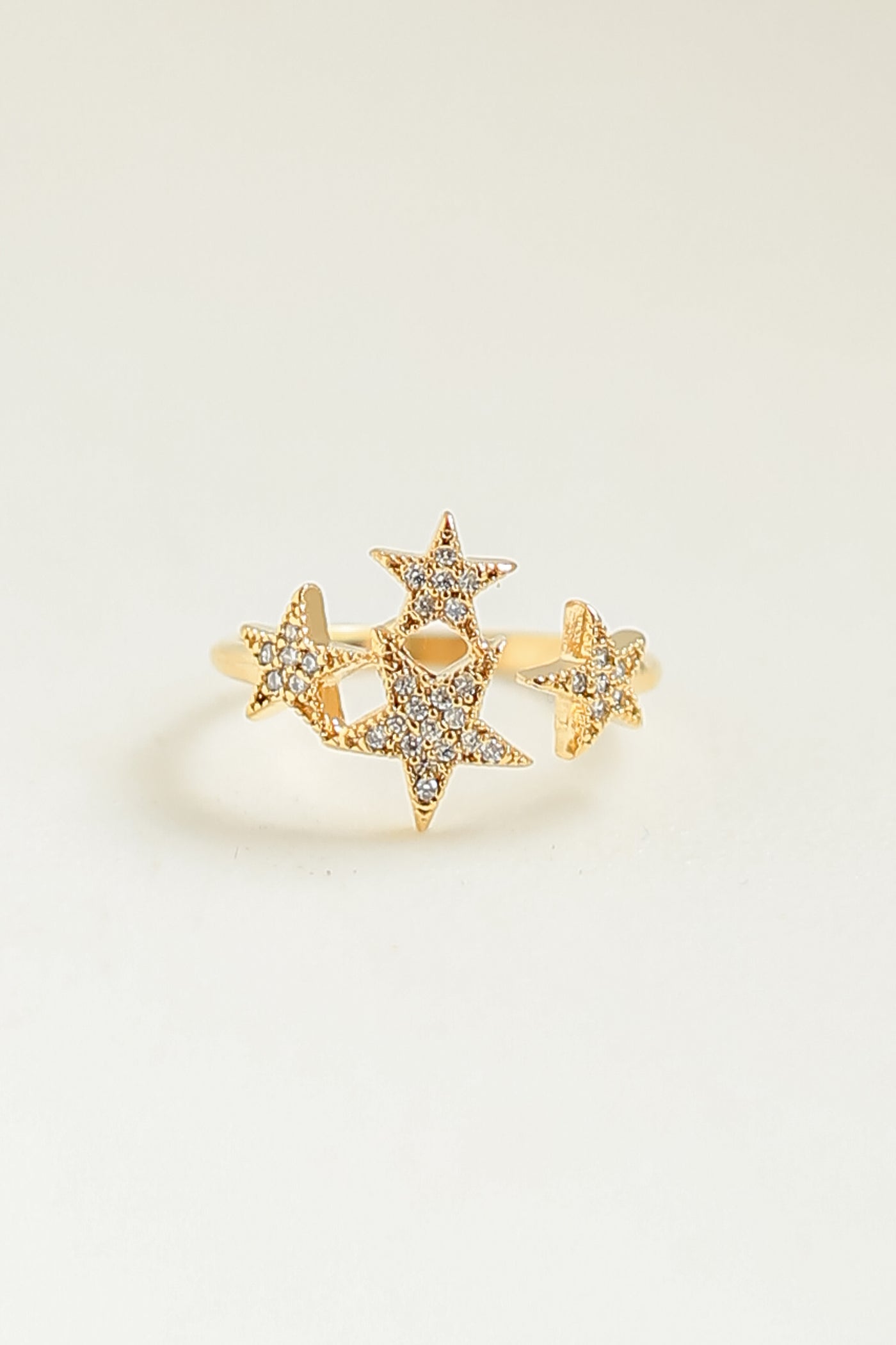 Gold Rhinestone Star Ring