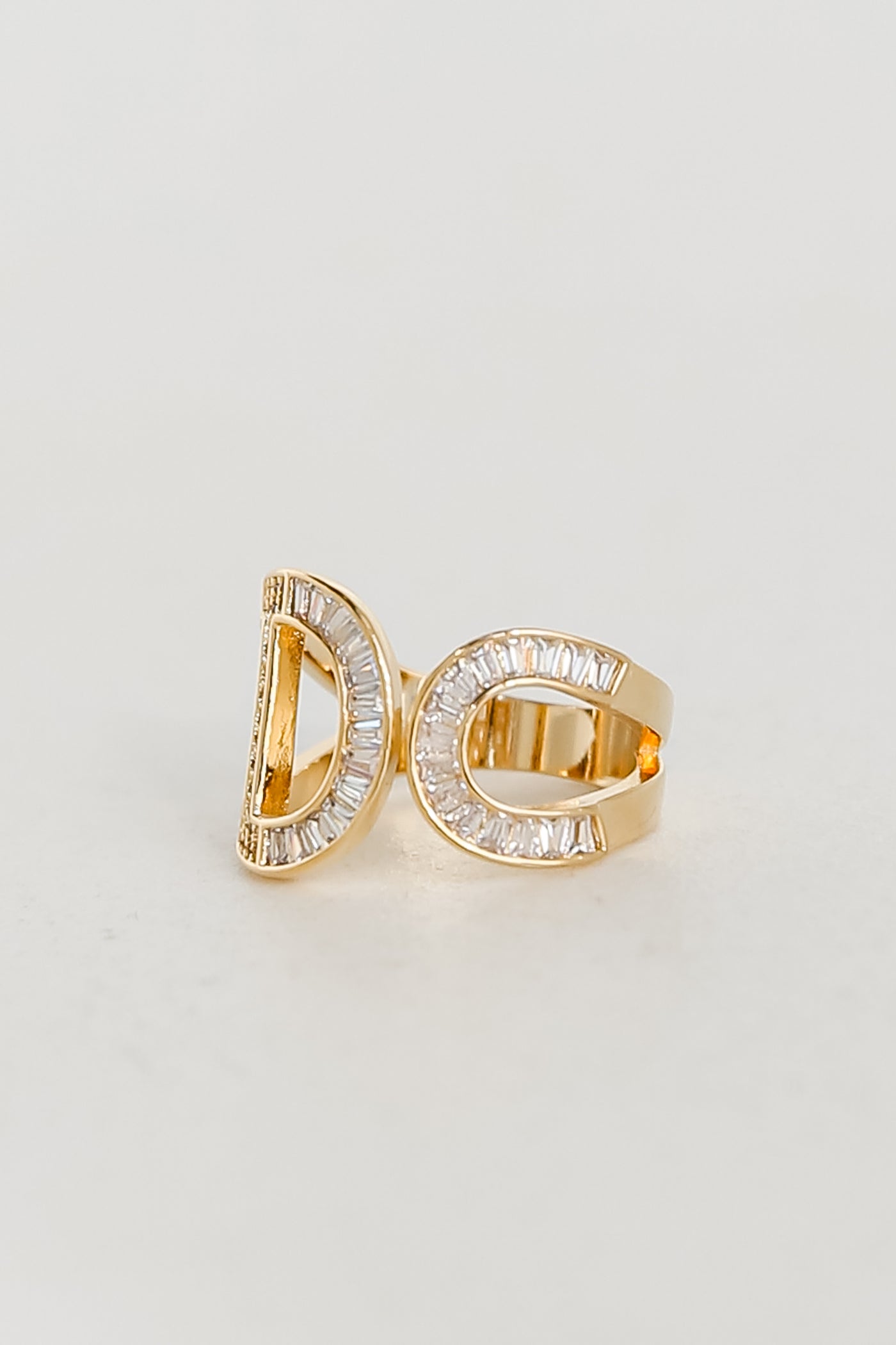 Gold Rhinestone "I Do" Ring
