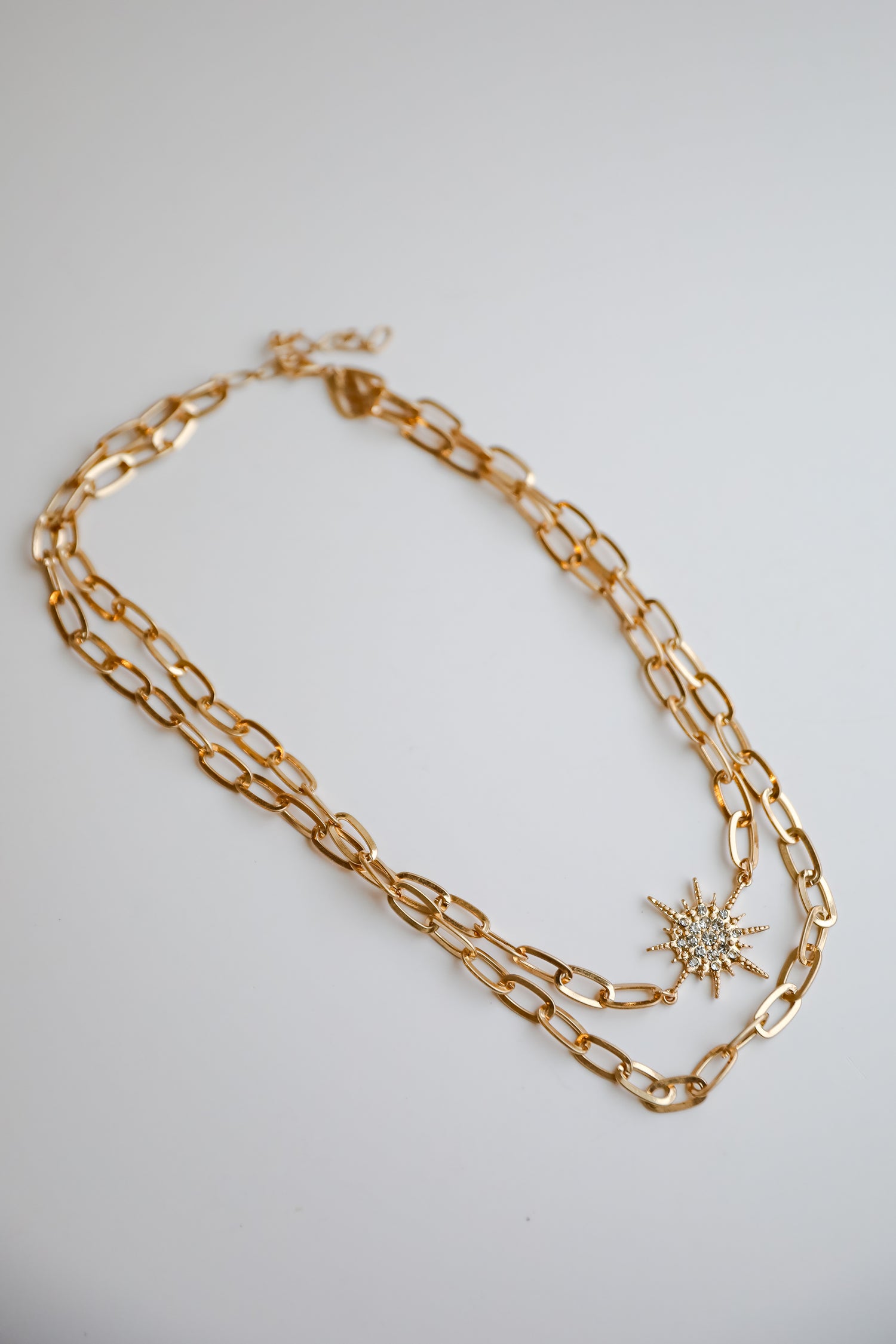 Bianca Gold Sunburst Layered Chain Necklace