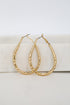 Brielle Gold Textured Teardrop Hoop Earrings