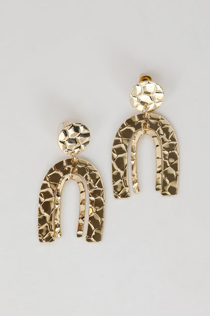 Phoebe Gold Textured Statement Earrings