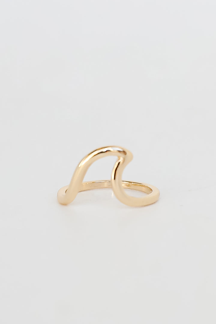 cute Gold Wave Ring