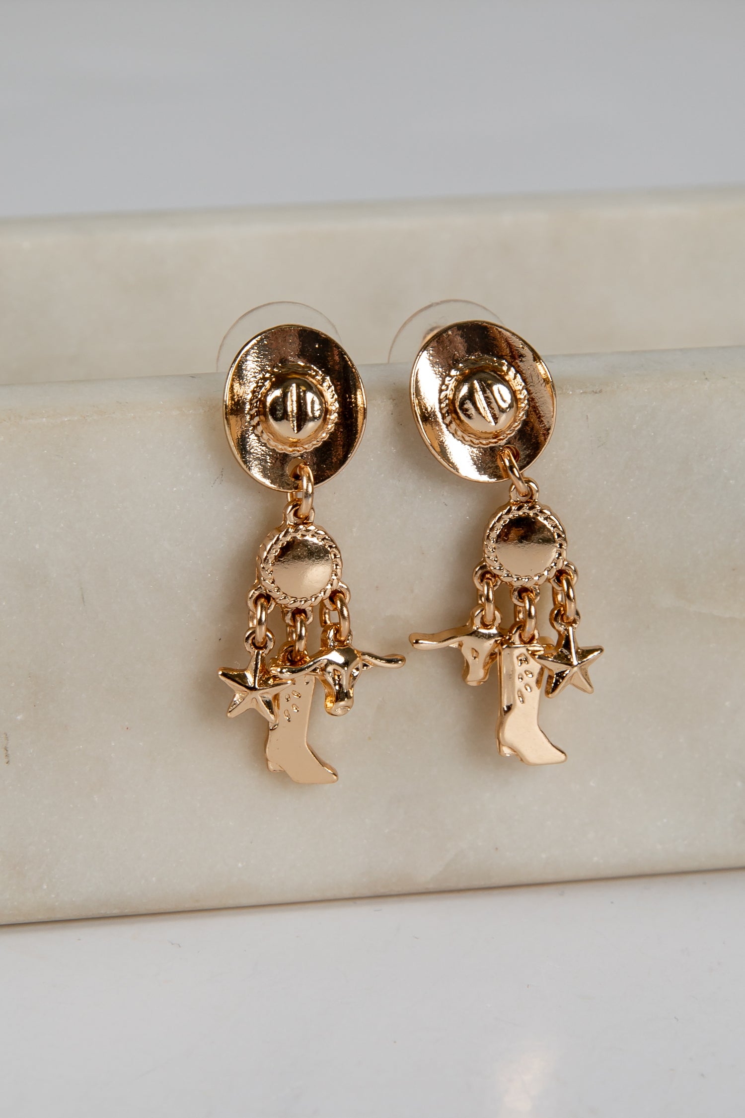 Cute Gold Western Charm Earrings | Trendy Earrings | DressUp Cute Gold Western Charm Earrings | Trendy Earrings | DressUp