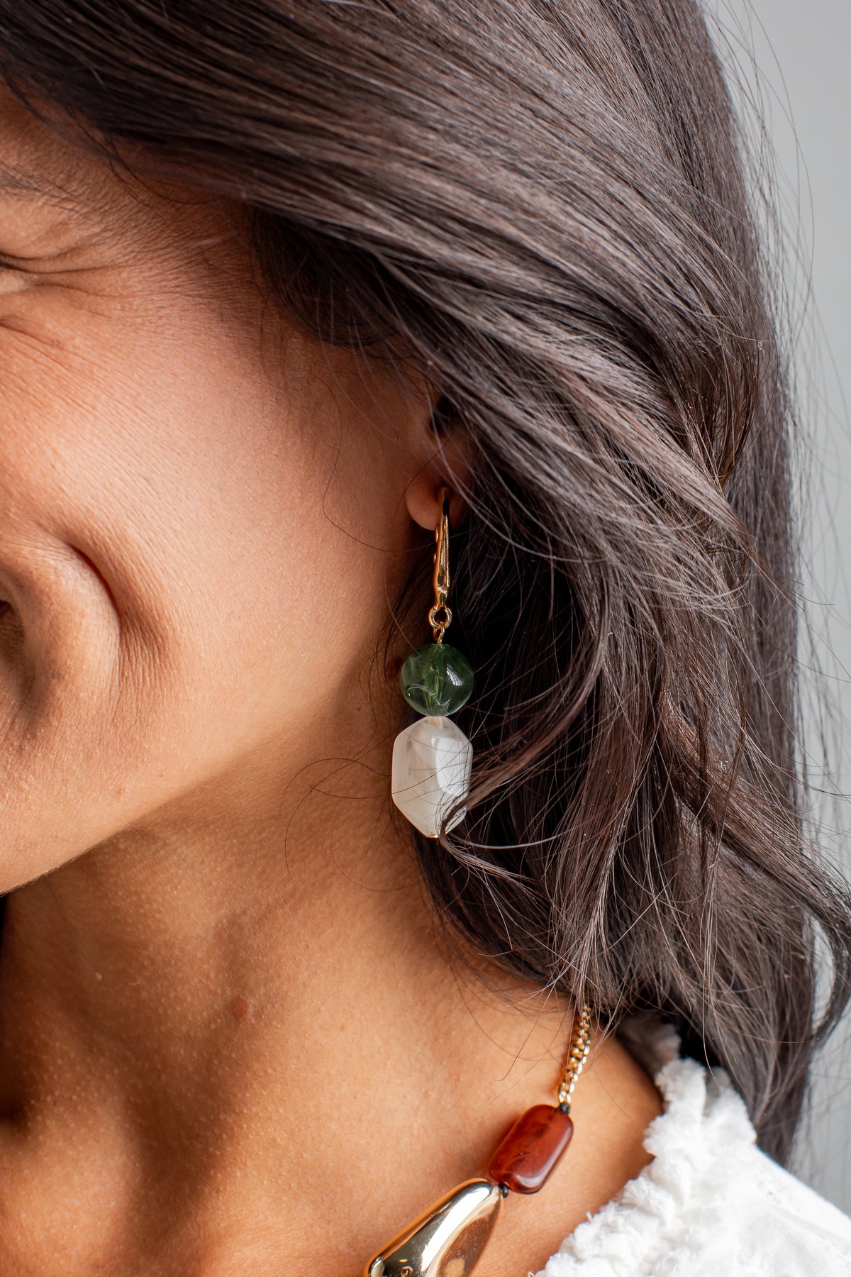 stone drop earrings