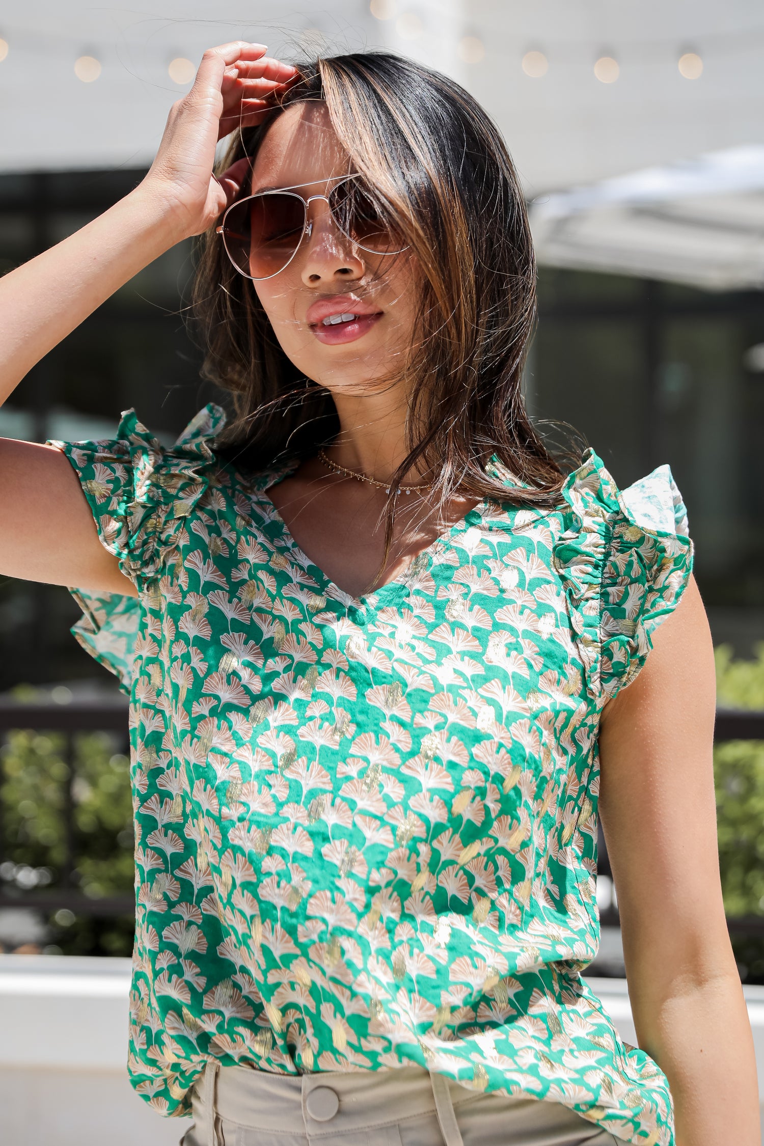 cute Kelly Green Blouse