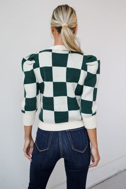 Cozy Excellence Green Checkered Sweater