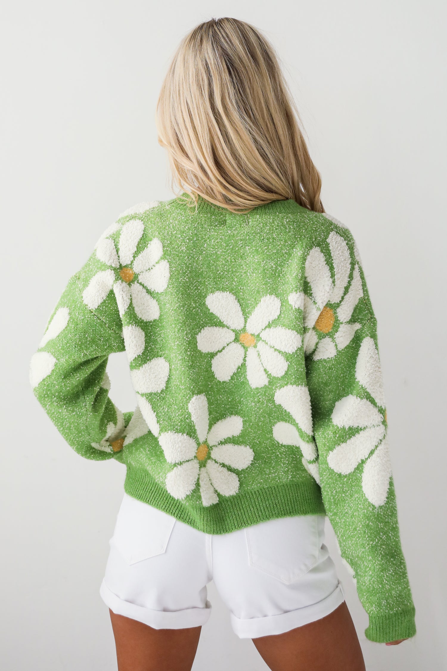 Brilliant Arrival Green Daisy Sweater